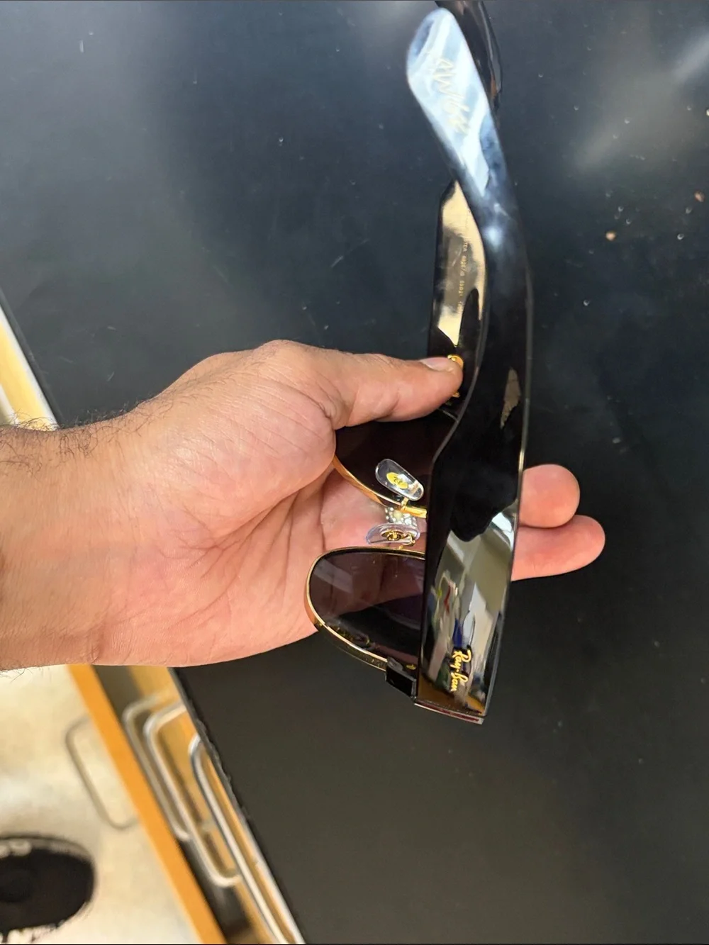 Ray-Ban Black & Gold Clubmaster Sunglasses for Men